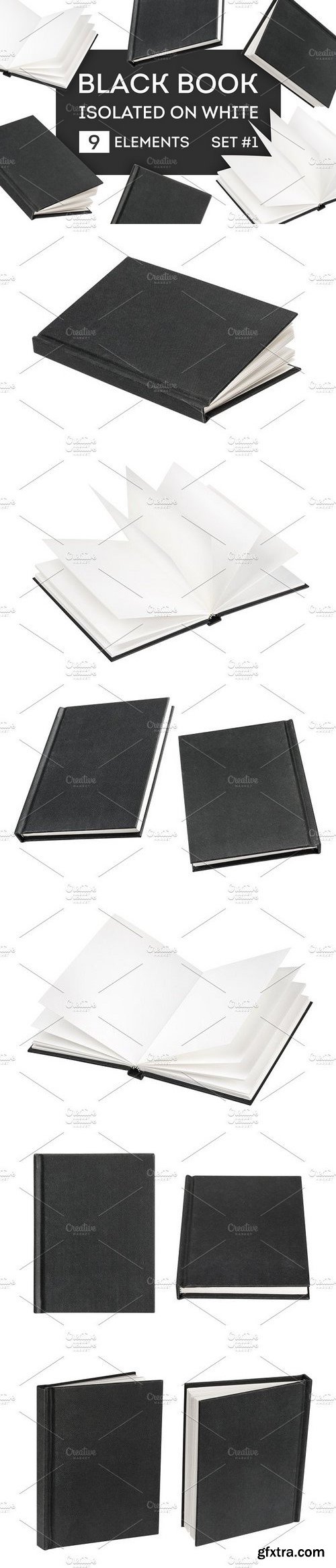 CM - Black book mock-up isolated on white 1274525