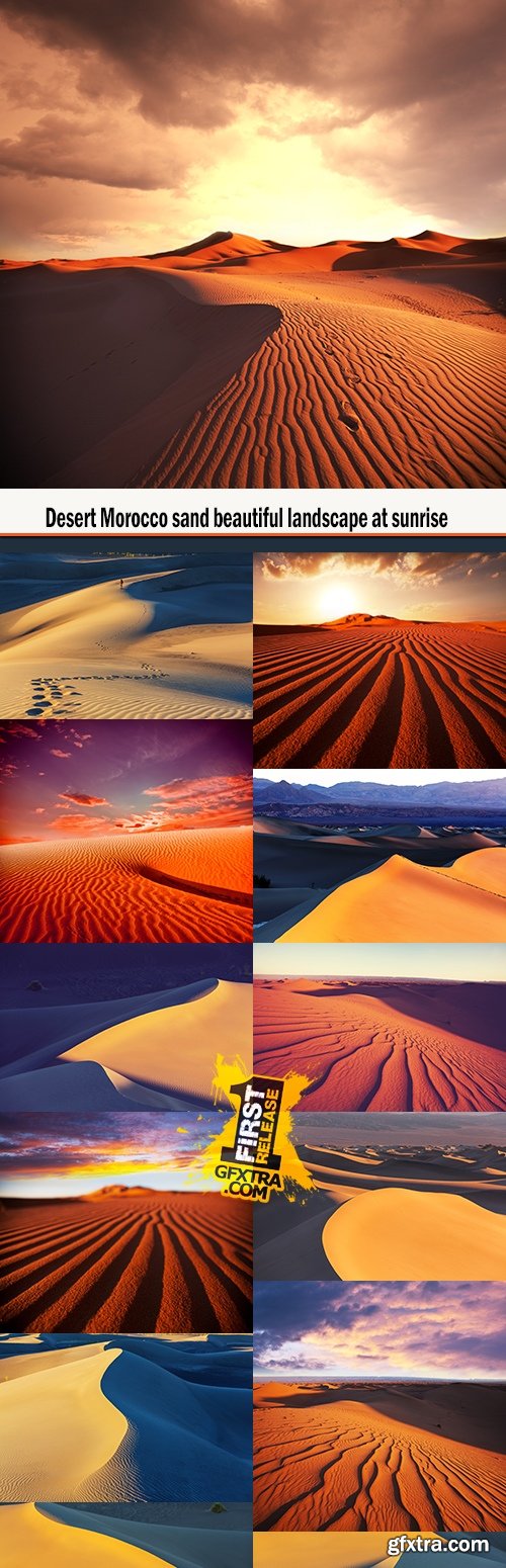 Desert Morocco sand beautiful landscape at sunrise