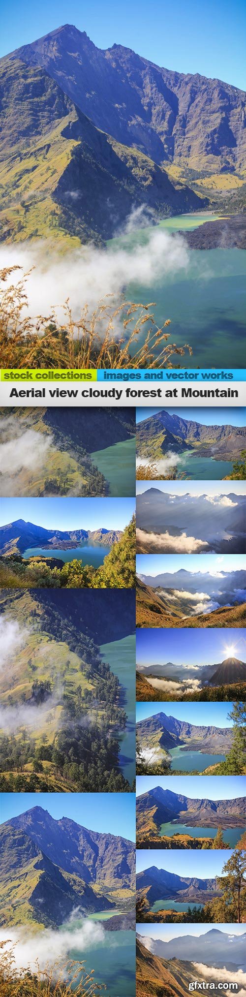 Aerial view cloudy forest at Mountain, 12 x UHQ JPEG