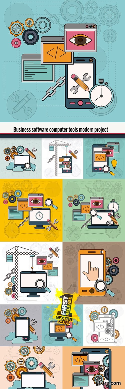Business software computer tools modern project