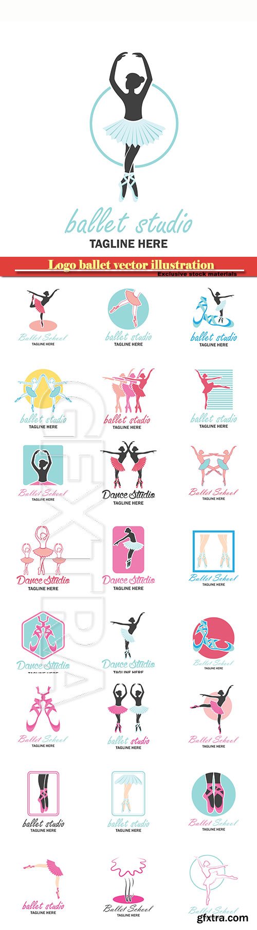 Logo ballet vector illustration template #42