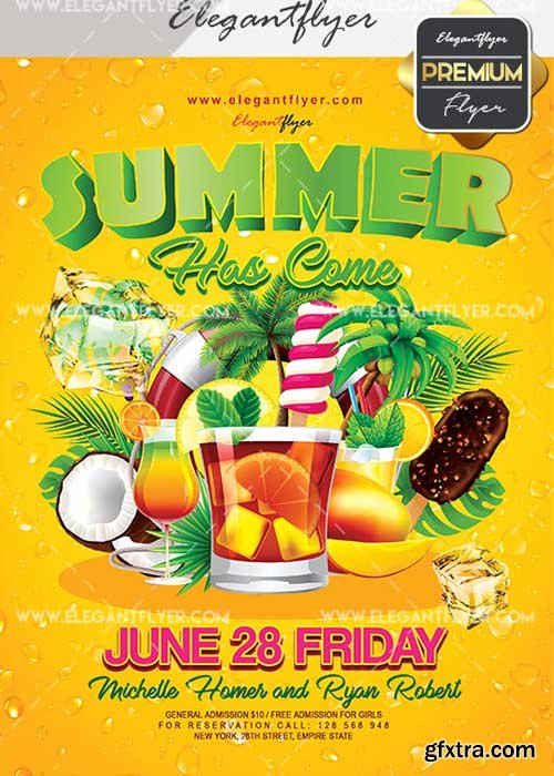 Summer Has Come V1 Flyer PSD Template + Facebook Cover