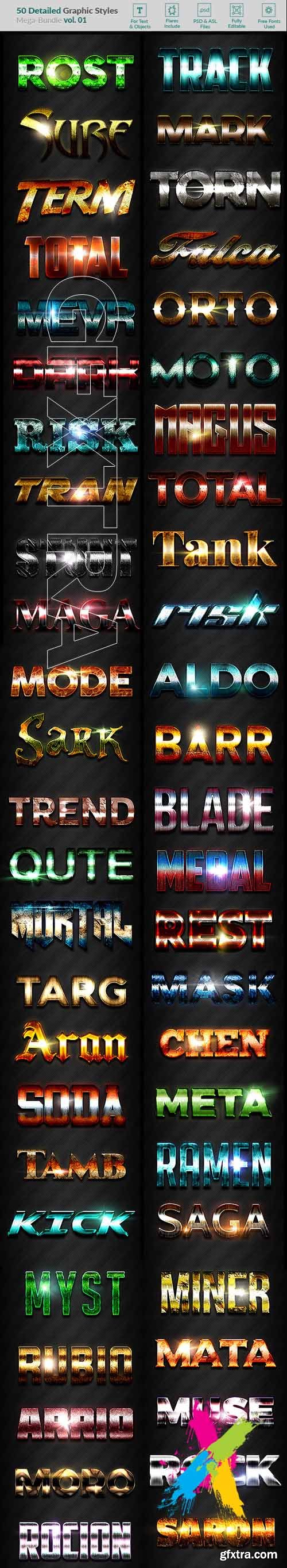 GR - 50 Text Effects - Bundle Vol 01 20011877