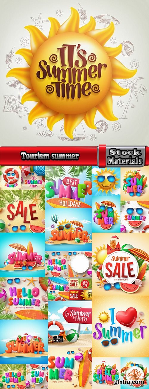 Tourism camping pathway summer vacation vacation banner flyer postcard 2-25 EPS