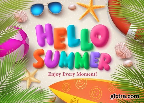 Tourism camping pathway summer vacation vacation banner flyer postcard 2-25 EPS