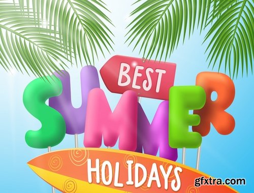 Tourism camping pathway summer vacation vacation banner flyer postcard 2-25 EPS