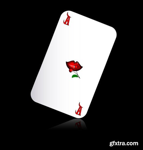 Creative playing cards on black background - 5 EPS