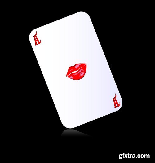 Creative playing cards on black background - 5 EPS