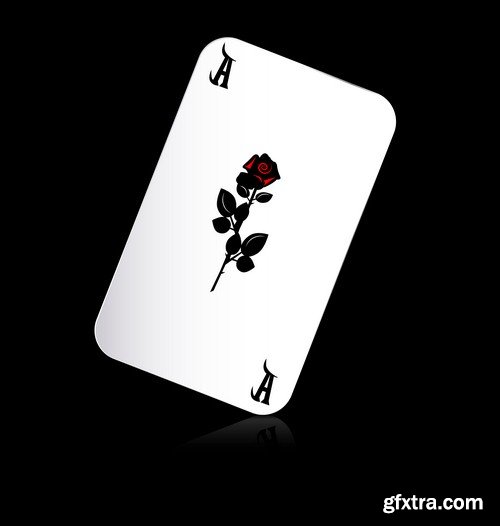 Creative playing cards on black background - 5 EPS