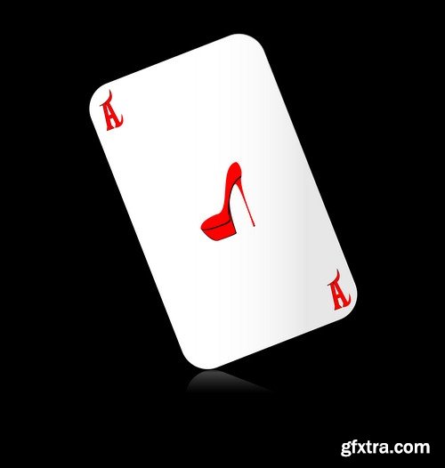 Creative playing cards on black background - 5 EPS