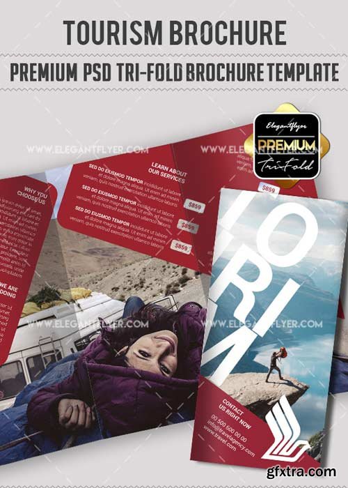 Travel V17 Premium Tri-Fold PSD Brochure Template