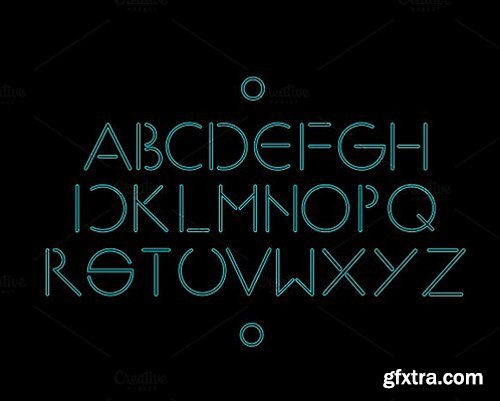 CM - Minimalistic simple neon font vector 1461920