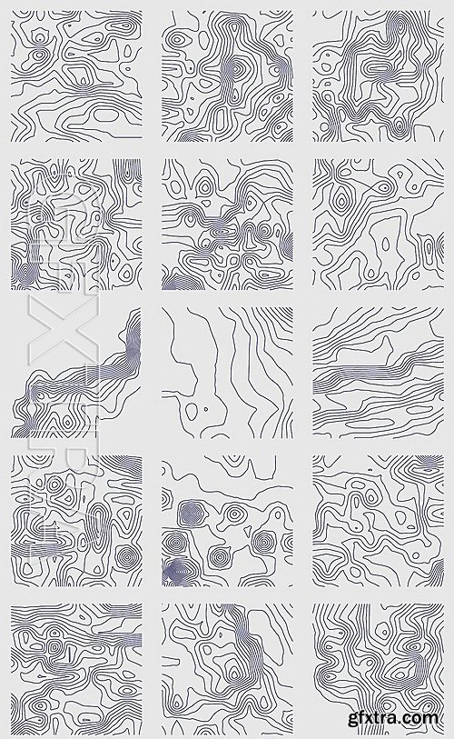 CreativeMarket 30 Vector Topographic Maps 1414426