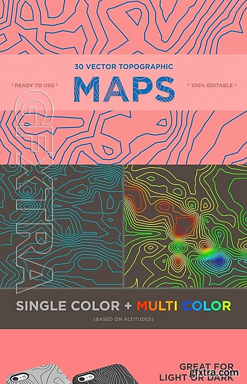 CreativeMarket 30 Vector Topographic Maps 1414426