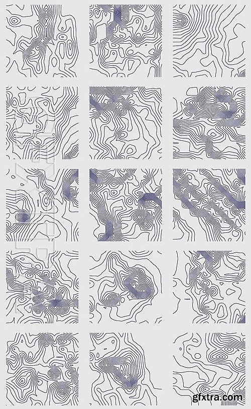 CreativeMarket 30 Vector Topographic Maps 1414426