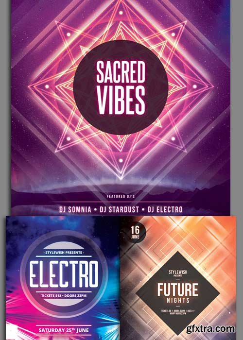 Minimal Party 3in1 V6 Flyer Template