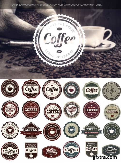 Superpremium badges bundle - Coffee set 1