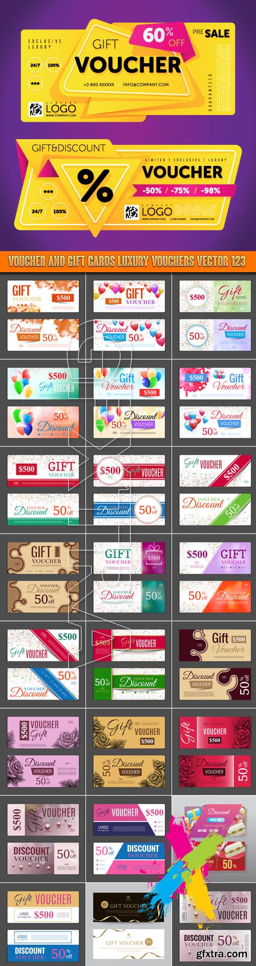 Voucher and gift cards luxury vouchers vector 123