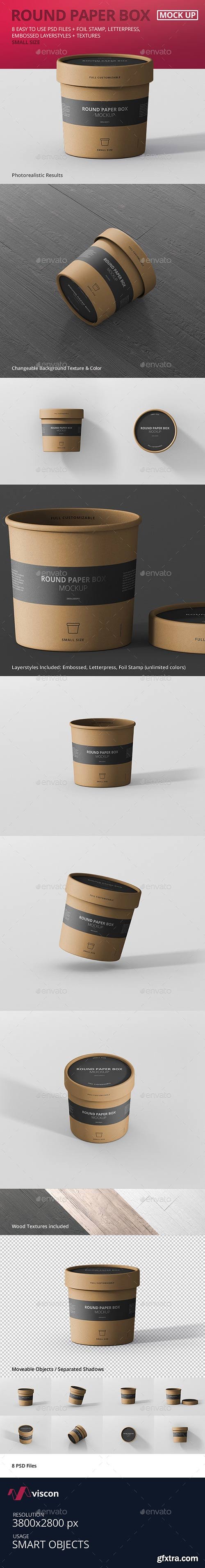 Graphicriver - Paper Box Mockup Round - Small Size 19912756