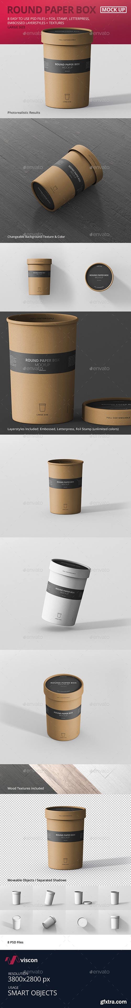 Graphicriver - Paper Box Mockup Round - Large Size 19929549