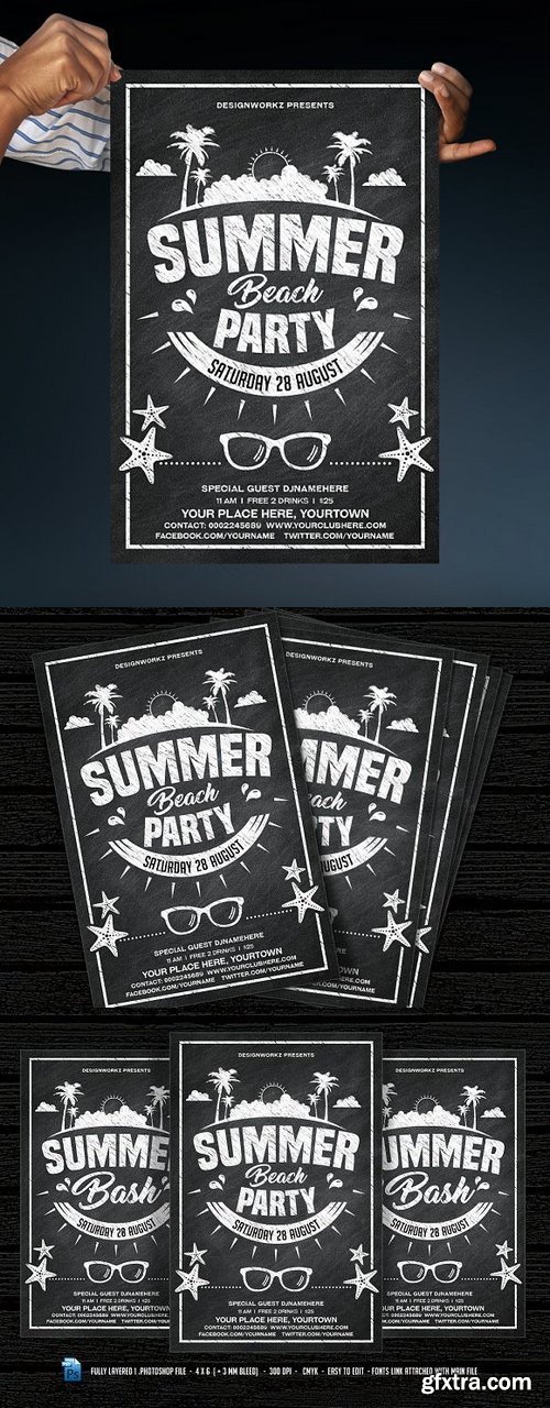 CM - Chalkboard Summer Beach Party 1244017