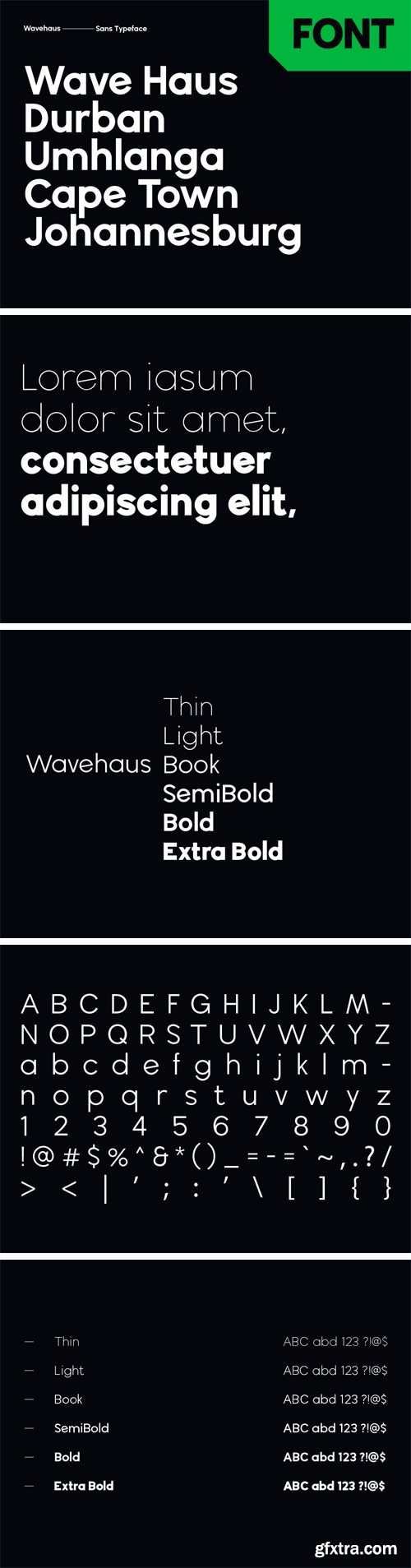 Wavehaus Sans Typeface