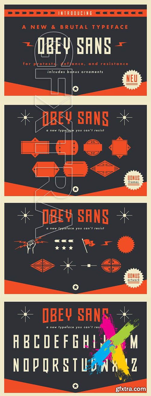 CM - Obey Sans Typeface Font Display 1543658