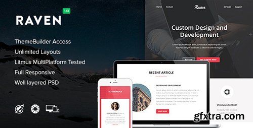 ThemeForest - Raven v1.0 - Responsive Email + Themebuilder Access - 11946746