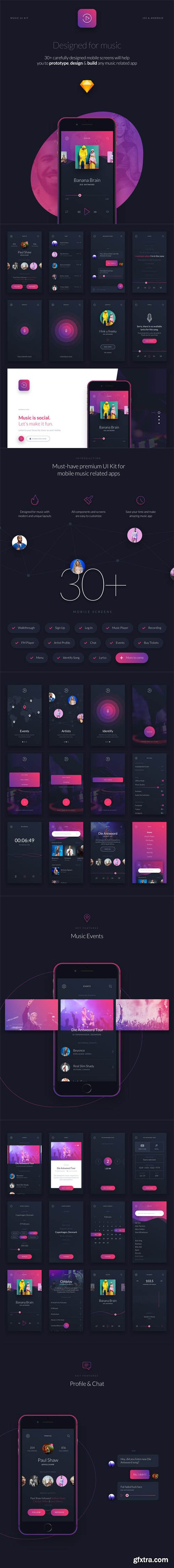 Music UI/UX Mobile App Kit