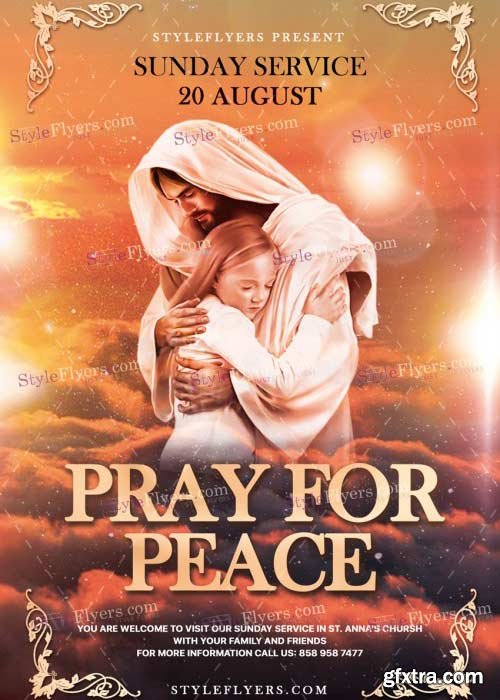 Pray For Peace V25 PSD Flyer Template