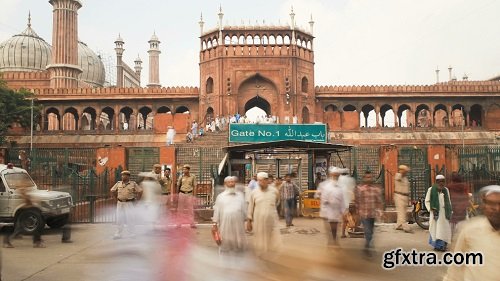 People leaving the jama masjid friday mosque after the friday prayers old