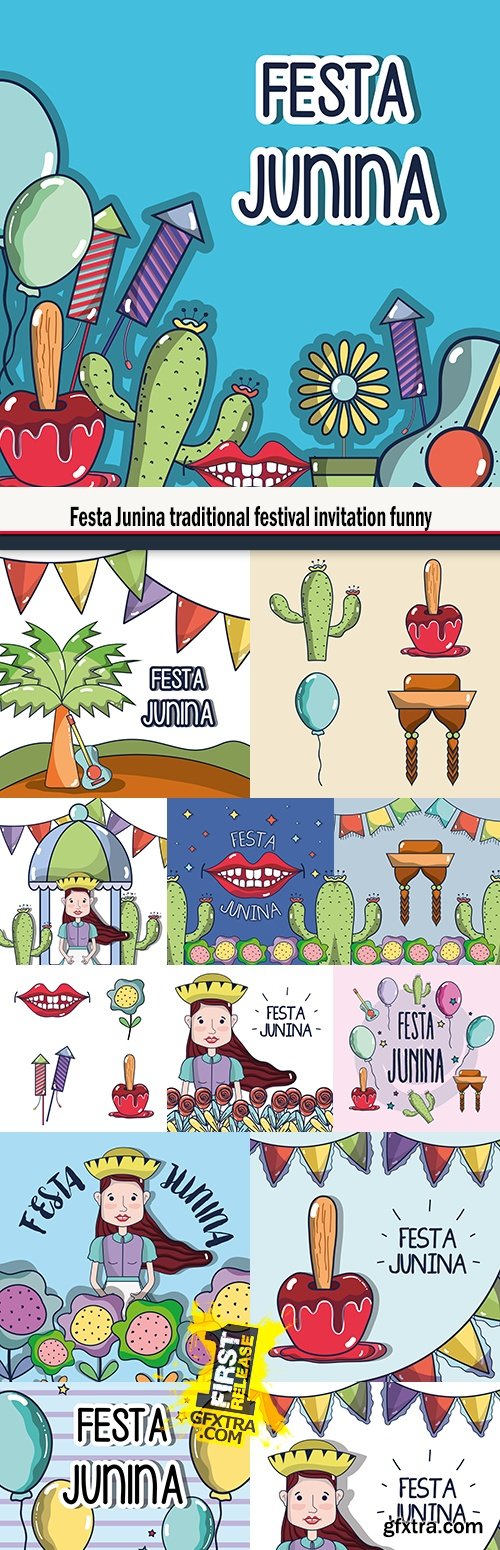 Festa Junina traditional festival invitation funny