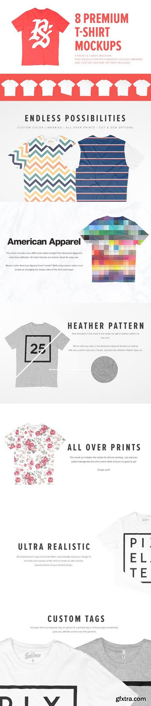 CM - 8 Premium T-Shirt Mockups 1445446