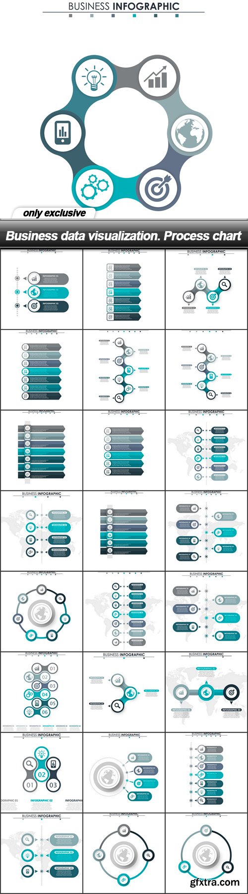 Business data visualization. Process chart - 25 EPS