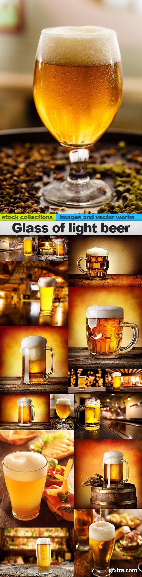 Glass of light beer, 15 x UHQ JPEG