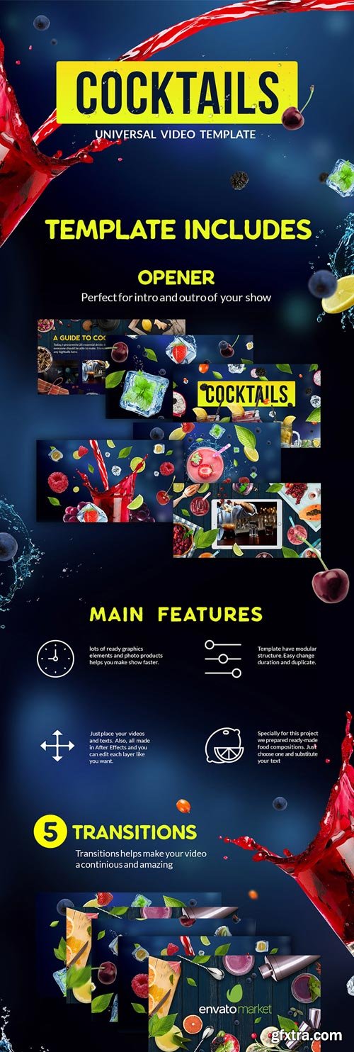 Videohive - Cooking Design Pack - Cocktails - 19858692