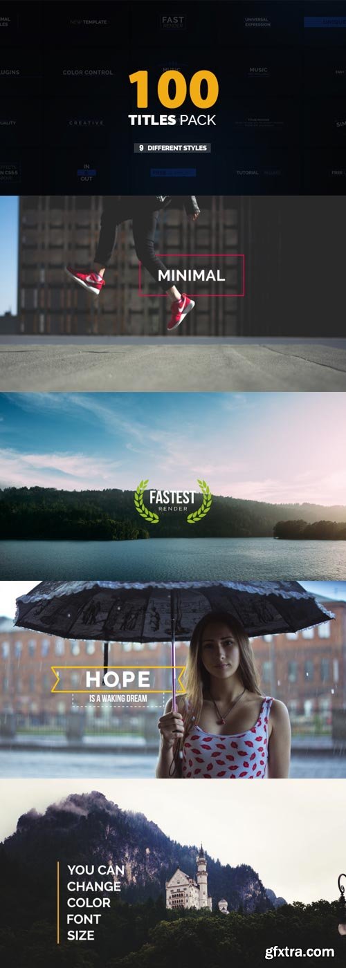 Videohive - +100 Titles Pack | 9 Styles - 19986347