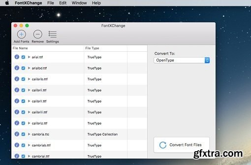 FontGear FontXChange 5.1 (Mac OS X)