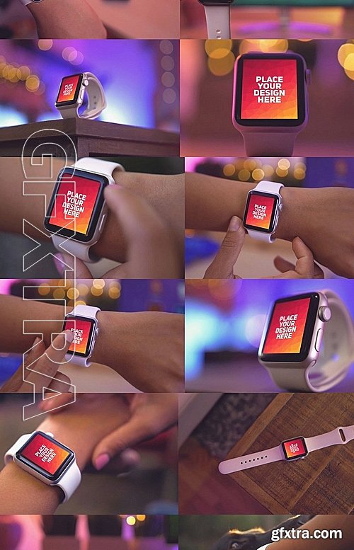 CreativeMarket 24 PSD iWatch Display Mock-up 1388025