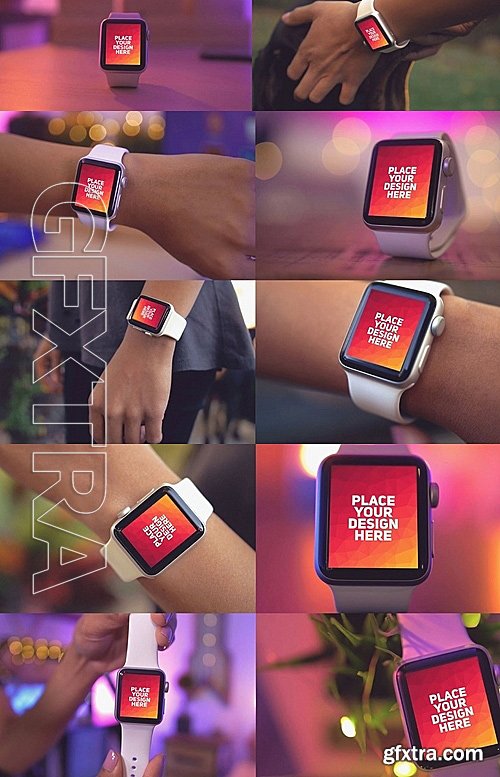 CreativeMarket 24 PSD iWatch Display Mock-up 1388025