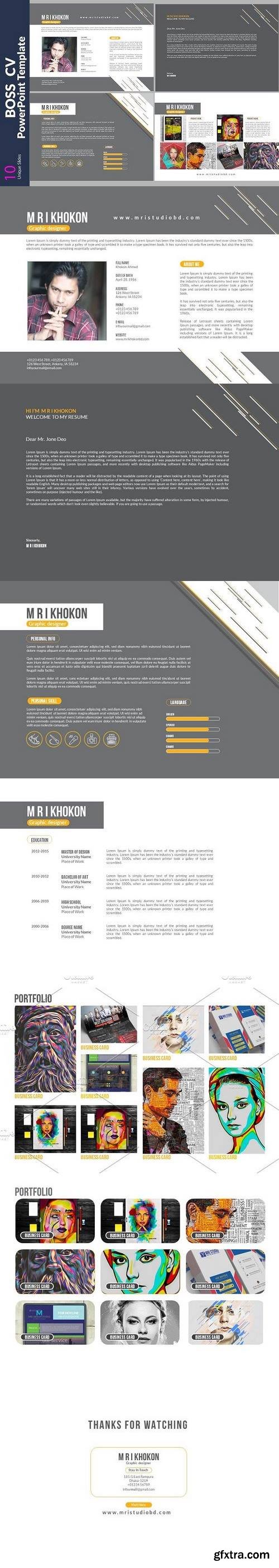 CM - Boss CV PowerPoint Templates 1243128