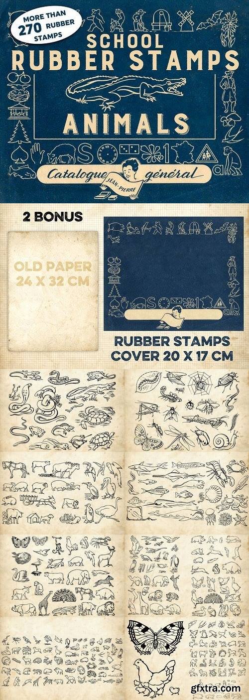 CM - RUBBER STAMPS : ANIMALS + 2 BONUS 1241118