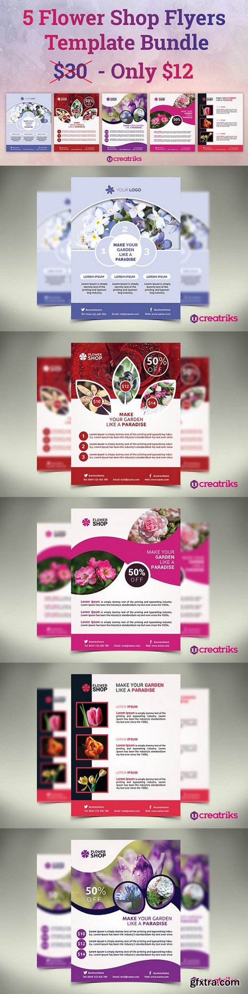 CM - 5 Flower Shop Flyers 1461900