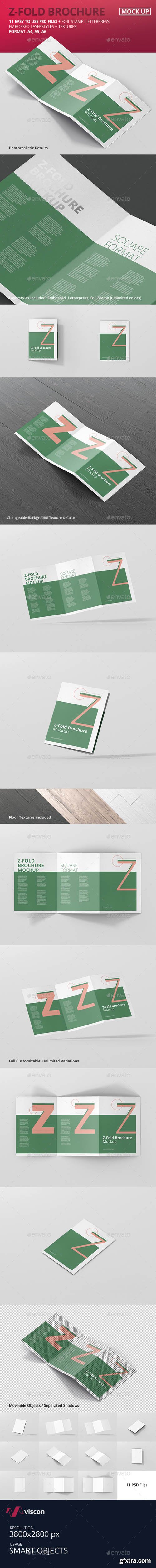 GR - Z-Fold Brochure Mockup - Din A4 A5 A6 19972252