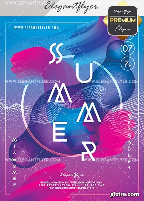 Summer Time V20 Flyer PSD Template + Facebook Cover