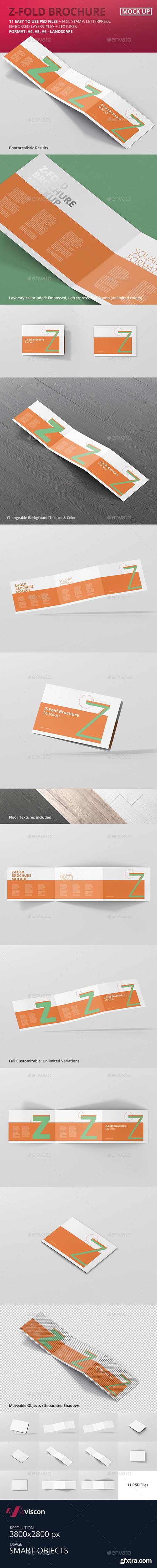 Graphicriver - Z-Fold Brochure Mockup - Landscape Din A4 A5 A6 19981680