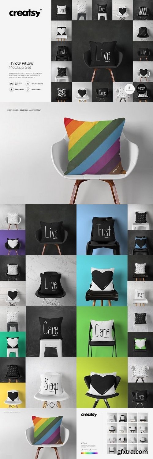 CM - Throw Pillow Mockup Set 1274999