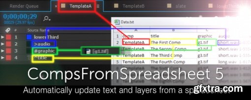 CompsFromSpreadsheet 5 - Plugin for After Effects