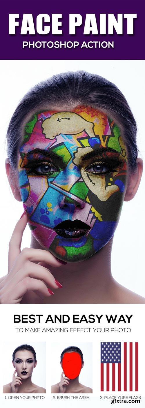 GraphicRiver - Face Paint Photoshop Action - 19992483