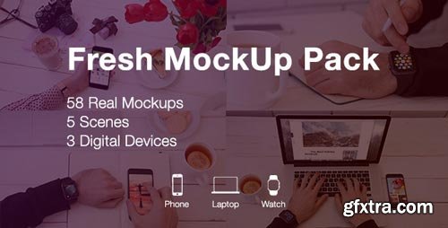 Videohive - Fresh Mockup Pack // Phone, Laptop, Watch Devices - 19983797